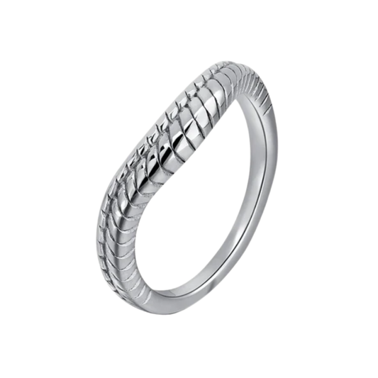 Bague ondulée en acier inoxydable plaqué or 18 carats