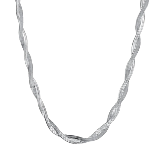 Collier à maillons spiralés en acier inoxydable plaqué or jaune 18 carats