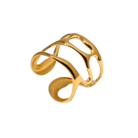 Bague Infinite Vibe Fashion en acier inoxydable, taille ajustable