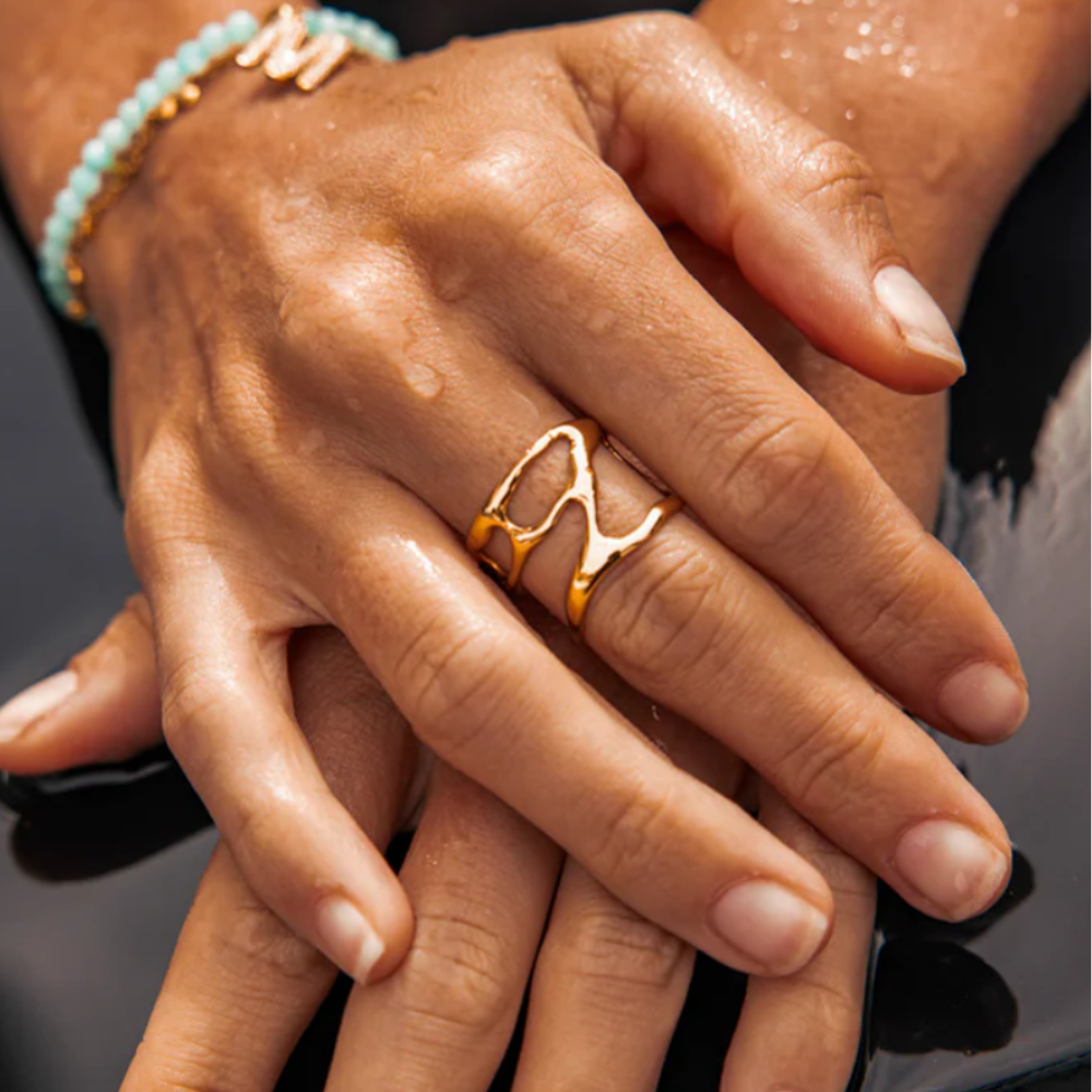 Bague Infinite Vibe Fashion en acier inoxydable, taille ajustable