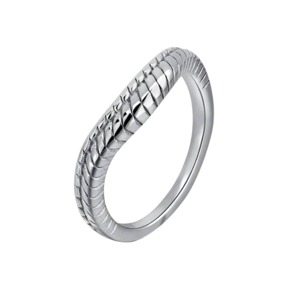 Bague ondulée en acier inoxydable plaqué or 18 carats