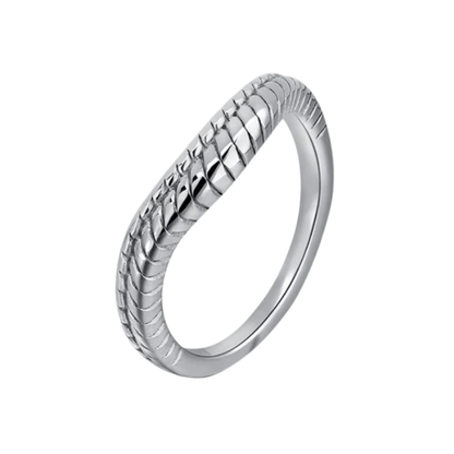 Bague ondulée en acier inoxydable plaqué or 18 carats