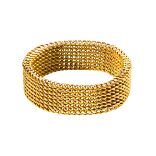 Bague tressée Woven Dream en acier inoxydable plaqué or