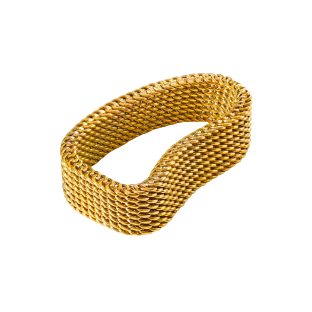 Bague tressée Woven Dream en acier inoxydable plaqué or