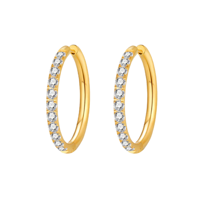 Boucles d'oreilles créoles Crystalized Shine, grand modèle scintillant