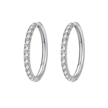 Boucles d'oreilles créoles Crystalized Shine, grand modèle scintillant