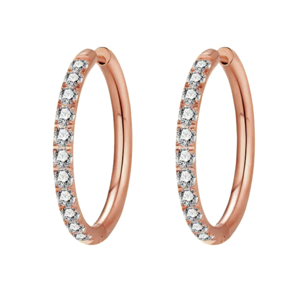 Boucles d'oreilles créoles Crystalized Shine, grand modèle scintillant