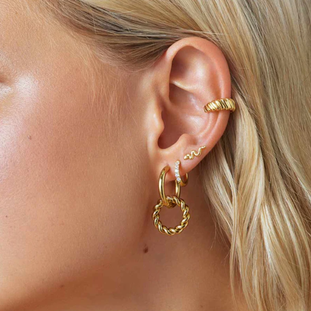 Boucles d'oreilles créoles en cristal de 12 mm, style huppies, effet cristallin brillant