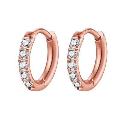 Boucles d'oreilles créoles en cristal de 12 mm, style huppies, effet cristallin brillant
