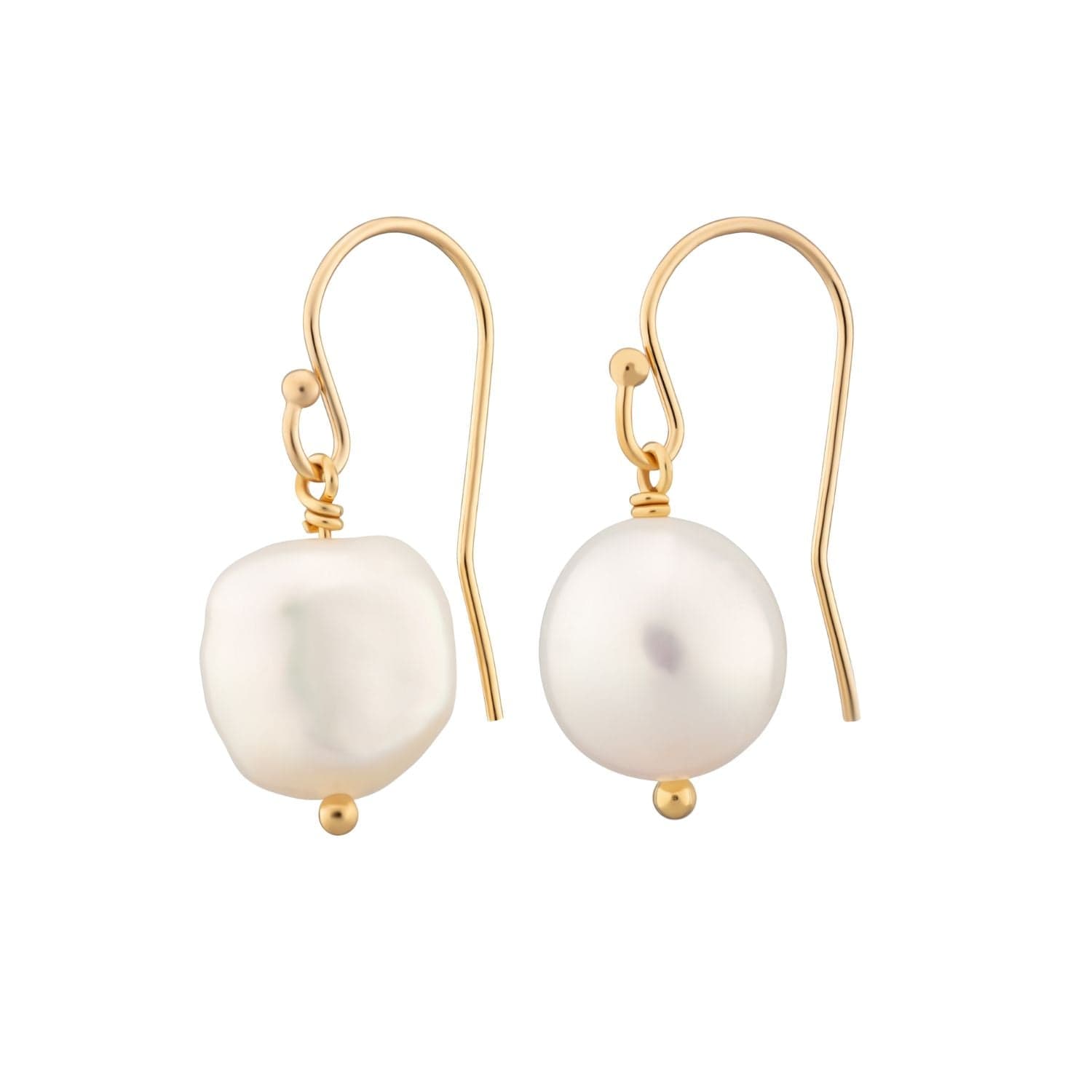 Boucles d'oreilles à crochet en argent sterling plaqué or 18 carats, perles baroques de 19 mm, pierre de naissance de juin