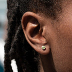 Boucles d'oreilles puces en péridot naturel de 4 mm, argent sterling 925, pierre de naissance d'août
