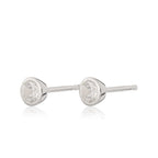 Boucles d'oreilles puces en topaze blanche 4 mm, argent sterling 925, pierre de naissance d'avril