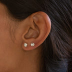 Boucles d'oreilles puces en topaze blanche 4 mm, argent sterling 925, pierre de naissance d'avril