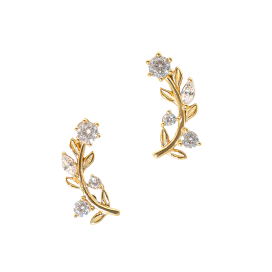 Boucles d'oreilles éthérées à motif de feuilles