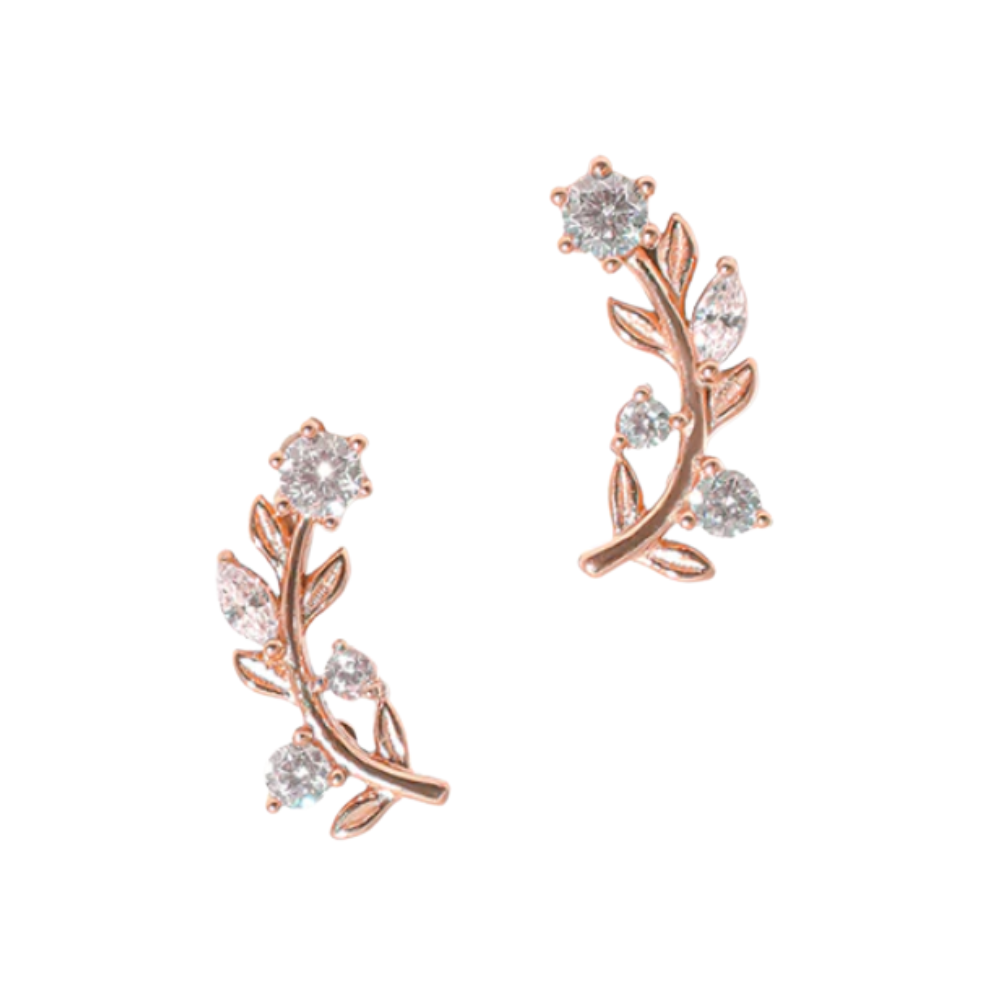 Boucles d'oreilles éthérées à motif de feuilles