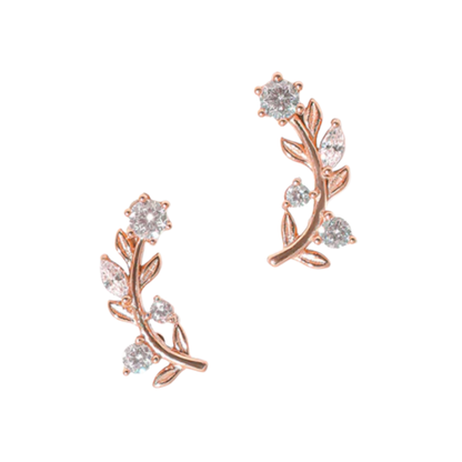 Boucles d'oreilles éthérées à motif de feuilles