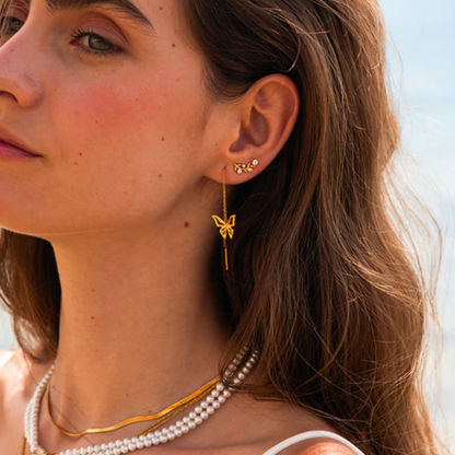 Boucles d'oreilles éthérées à motif de feuilles