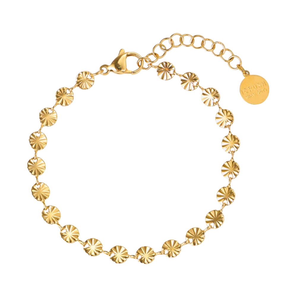 Bracelet Fleur Pleine Floraison en acier inoxydable plaqué or