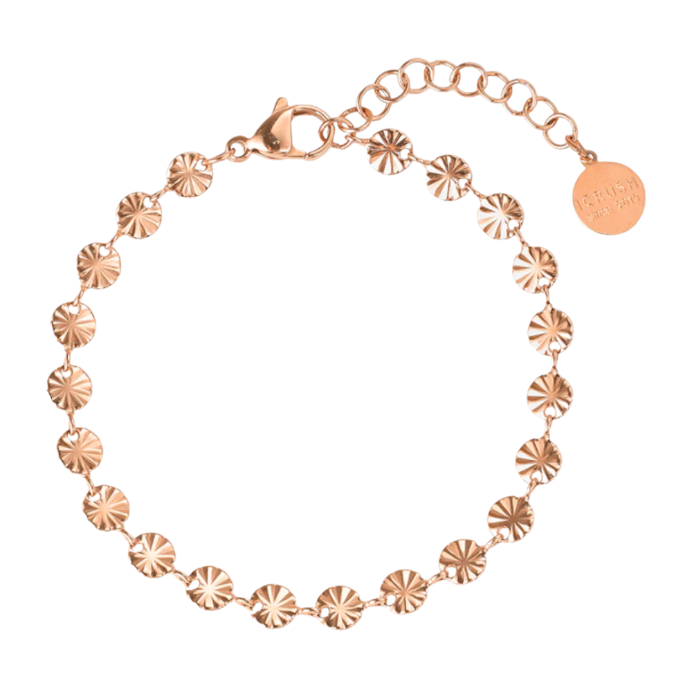 Bracelet Fleur Pleine Floraison en acier inoxydable plaqué or