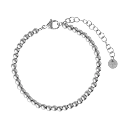 Bracelet à billes en acier inoxydable plaqué or jaune 18 carats