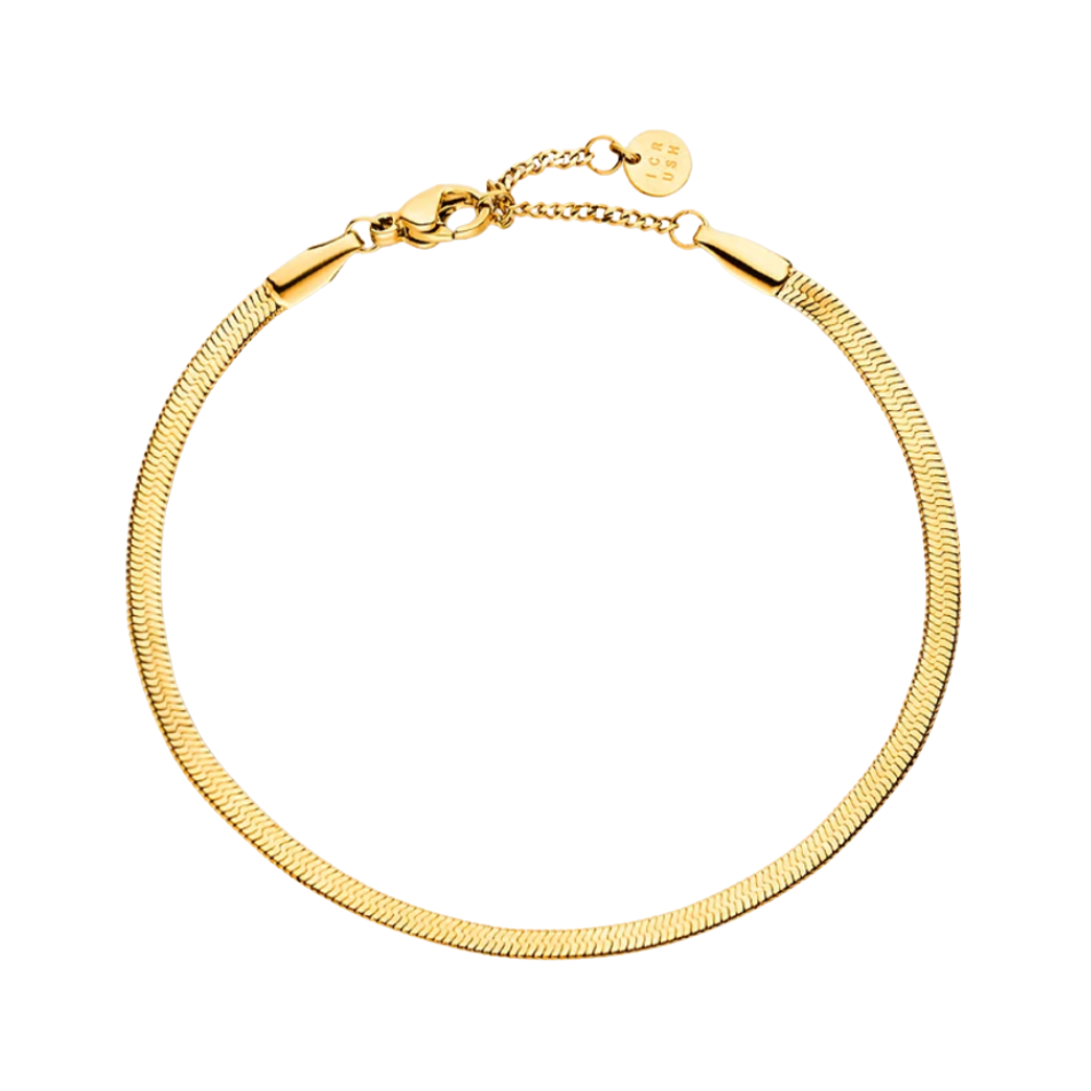 Bracelet chaîne serpent en acier inoxydable plaqué or