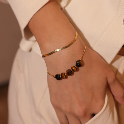 Bracelet chaîne serpent en acier inoxydable plaqué or