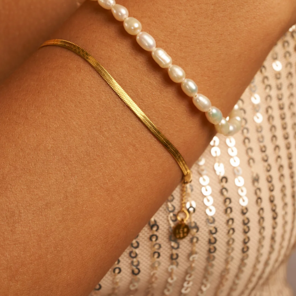 Bracelet chaîne serpent en acier inoxydable plaqué or