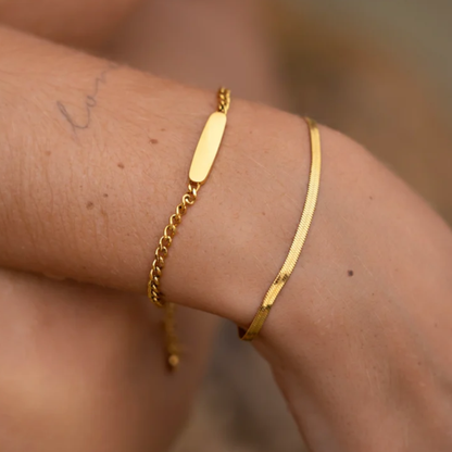 Bracelet chaîne serpent en acier inoxydable plaqué or