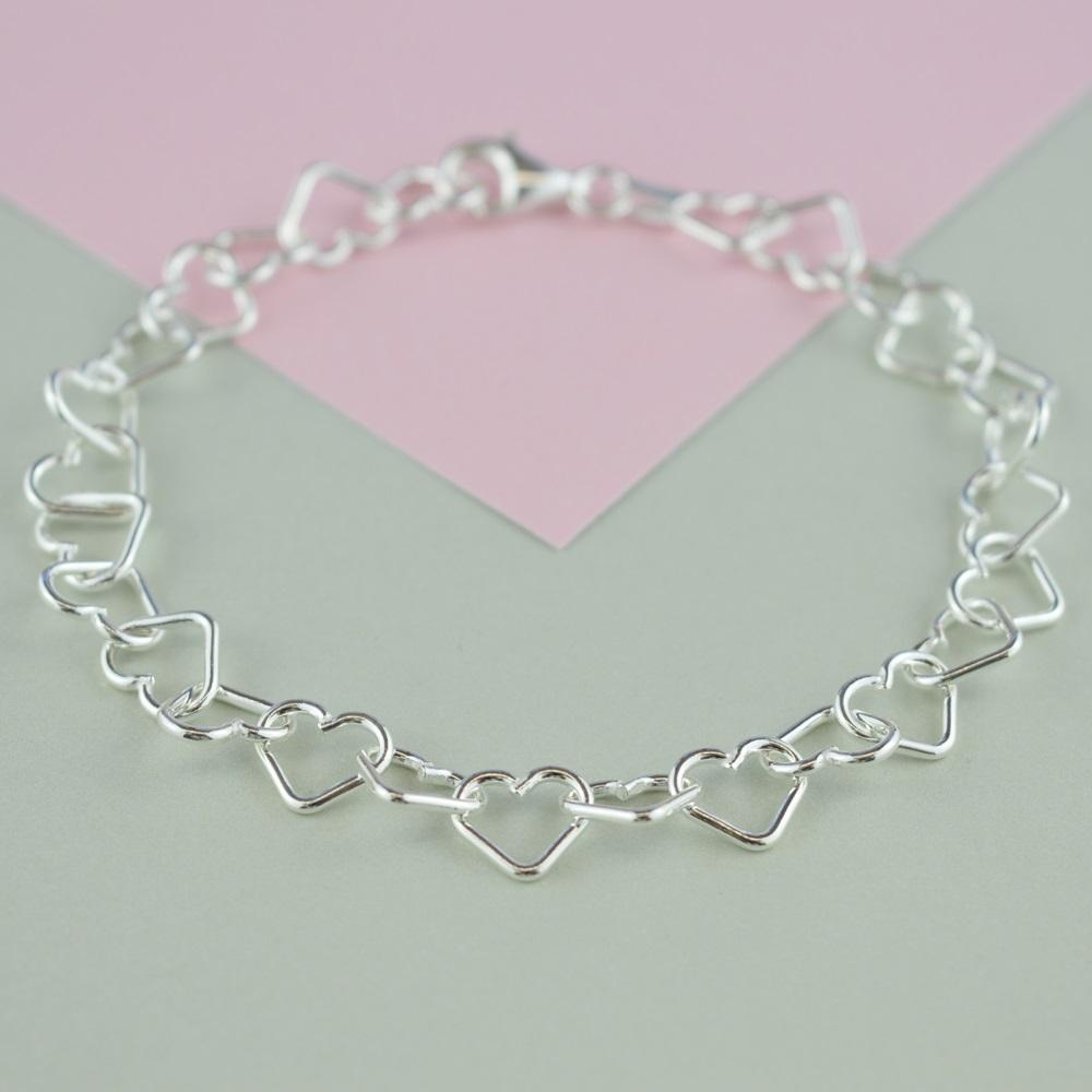 Bracelet enfant en argent sterling 925, motif cœur, ajustable, bijou cadeau pour enfant