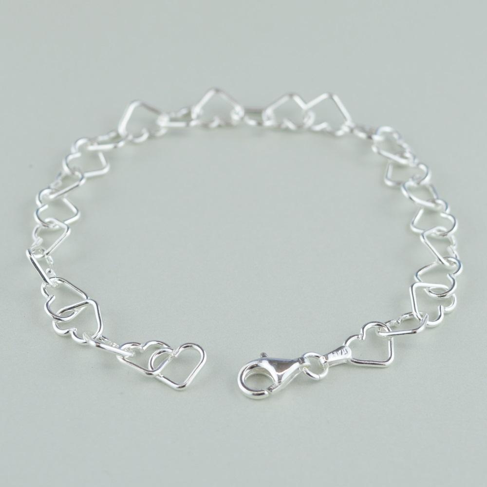 Bracelet enfant en argent sterling 925, motif cœur, ajustable, bijou cadeau pour enfant