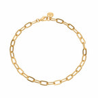 Bracelet à maillons ovales en argent 925 plaqué or, 20 cm, pour breloques, fermoir mousqueton ajustable