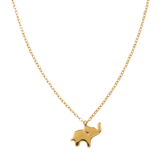 Collier Rêve d'Éléphant en acier inoxydable plaqué or jaune 18 carats