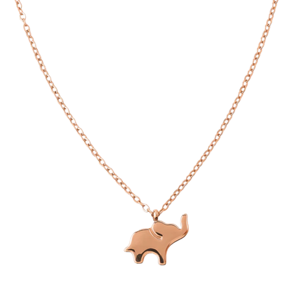 Collier Rêve d'Éléphant en acier inoxydable plaqué or jaune 18 carats