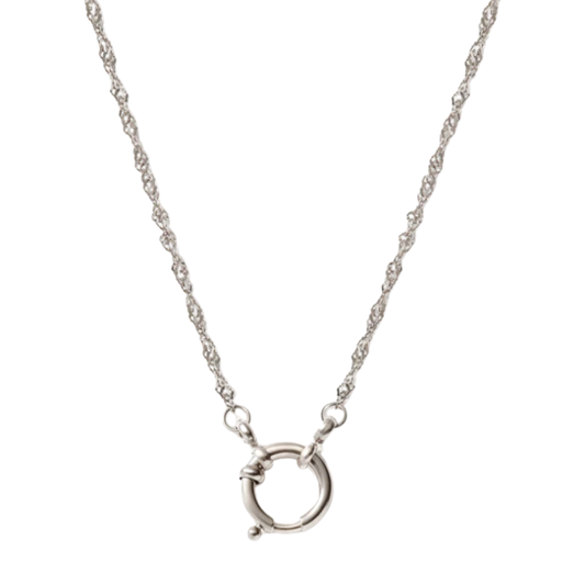 Collier à chaîne spirale ajustable en acier inoxydable plaqué or jaune 18 carats