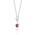 Collier en argent sterling 925 avec pendentif en rubis naturel – Pierre de naissance de juillet, chaîne ajustable, cadeau pour femme