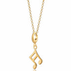 Collier en argent sterling plaqué or avec pendentif note de musique (13 mm), chaîne de 40 cm, 45 cm ou 61 cm.