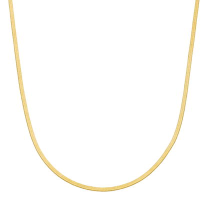 Collier élégant à maillons serpent en acier inoxydable plaqué or jaune 18 carats