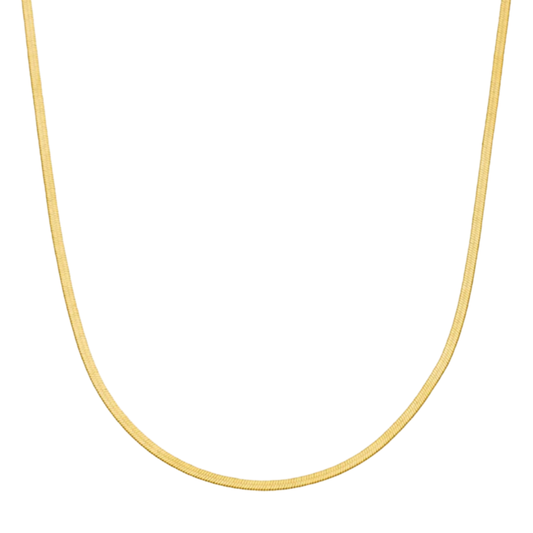 Collier élégant à maillons serpent en acier inoxydable plaqué or jaune 18 carats