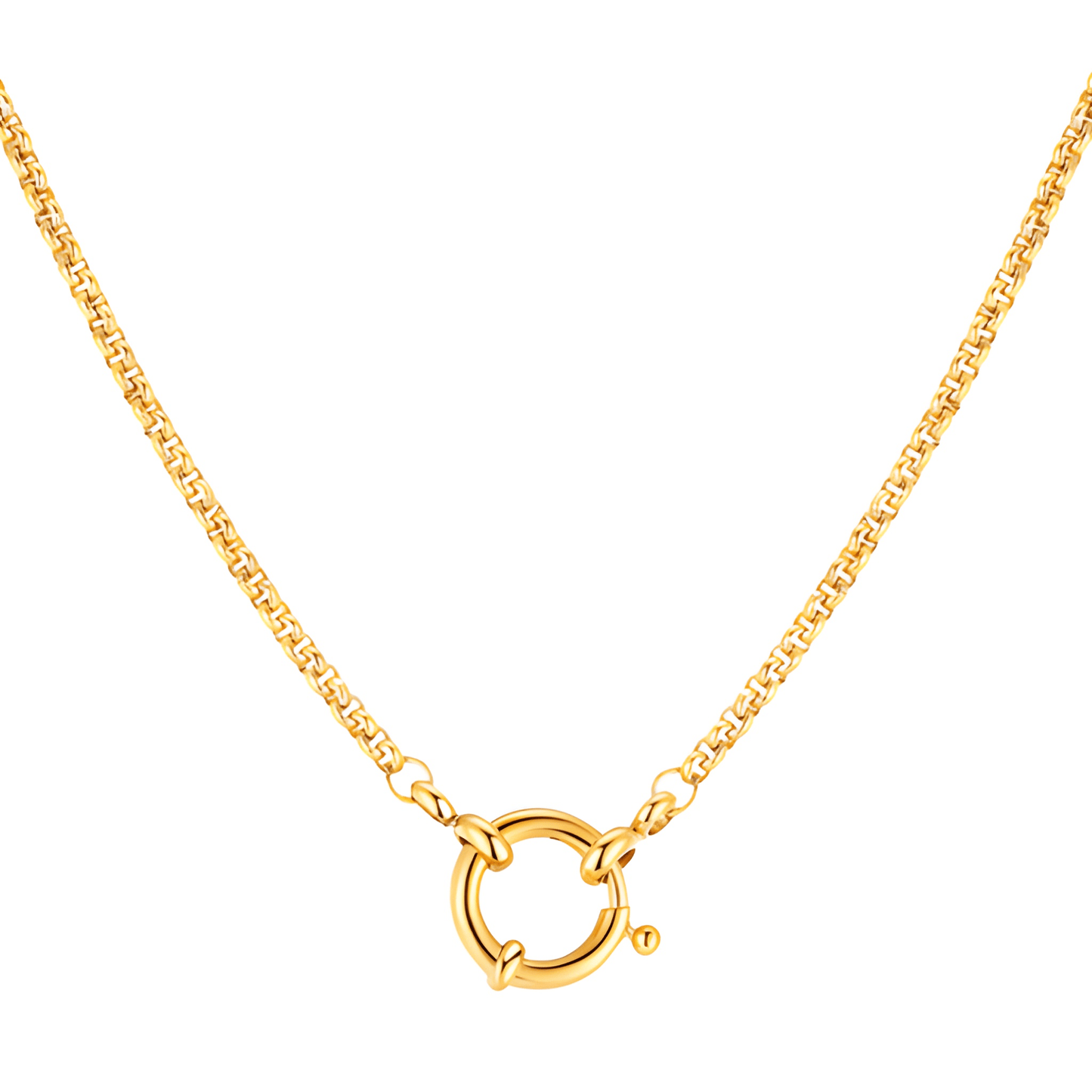 Collier à maillons ajustable en acier inoxydable plaqué or jaune, motif inspiration