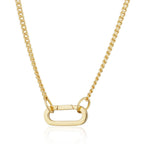 Collier à maillons gourmette en argent sterling plaqué or 18 carats, chaîne à breloque trombone de 45 cm