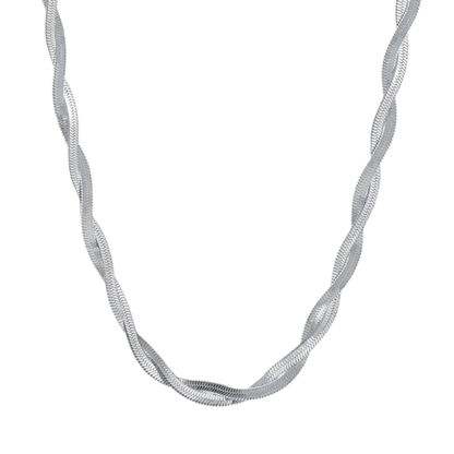 Collier à maillons spiralés en acier inoxydable plaqué or jaune 18 carats