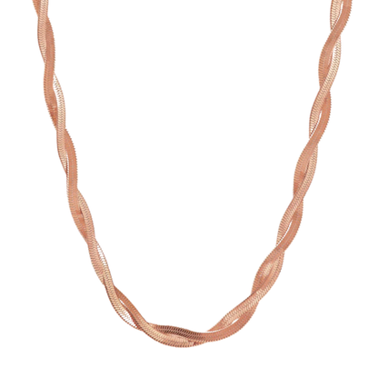 Collier à maillons spiralés en acier inoxydable plaqué or jaune 18 carats