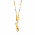 Collier pendentif chausson de ballet – Argent sterling 925 recyclé plaqué or 18 carats – Pendentif chausson de pointe 3D