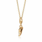 Collier pendentif chaussure de course – Argent sterling 925 recyclé plaqué or 18 carats – Pendentif basket – Fermoir clip – Longueur de chaîne au choix