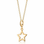 Collier pendentif étoile ajouré en argent sterling plaqué or 18 carats