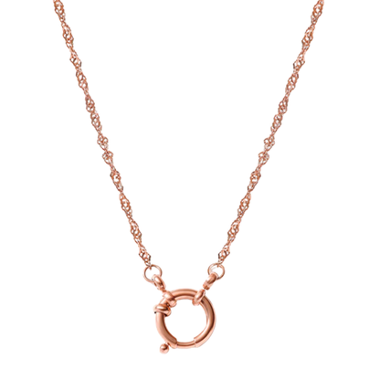 Collier à chaîne spirale ajustable en acier inoxydable plaqué or jaune 18 carats